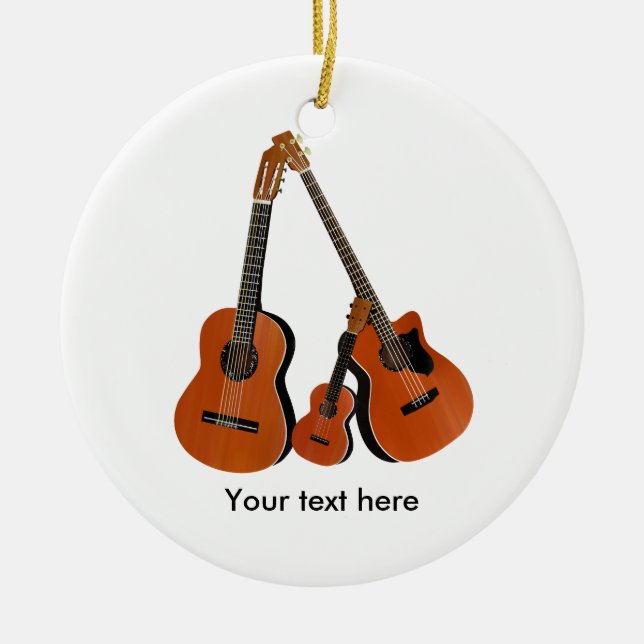 Universitetsexamen i folkgitarr och Ukulele Julgransprydnad Keramik (Framsidan)