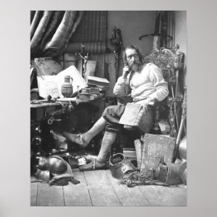 Universitetslärare Quixote i hans studie Poster
