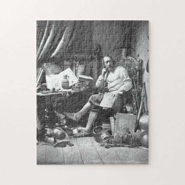Universitetslärare Quixote i hans studie Pussel (Vertikal)