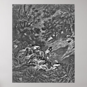 Universitetslärare Quixote i skoggravyren Poster