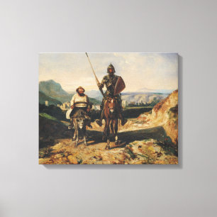 Universitetslärare Quixote och Sancho Canvastryck
