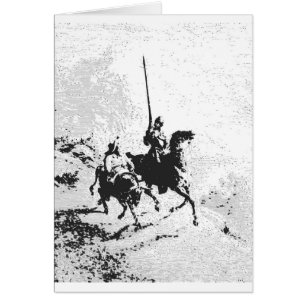 Universitetslärare Quixote och Sancho Panza Hälsningskort