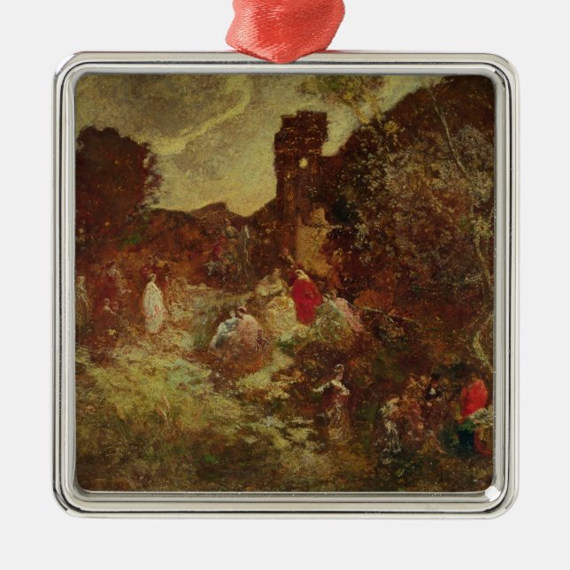 Universitetslärare Quixote och Sancho Panza, Julgransprydnad Metall (Framsidan)