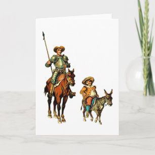 Universitetslärare Quixote och Sancho Panza Kort