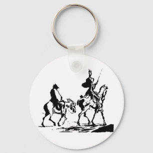 Universitetslärare Quixote och Sancho Panza Nyckelring
