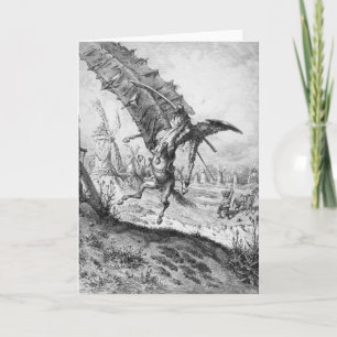 Universitetslärare Quixote och windmillsna Kort