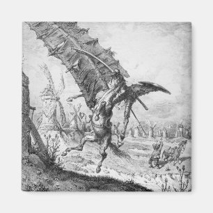 Universitetslärare Quixote och windmillsna Magnet