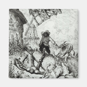 Universitetslärare Quixote och windmillsna Magnet