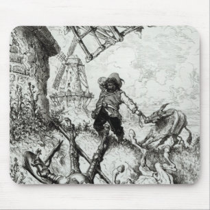 Universitetslärare Quixote och windmillsna Musmatta