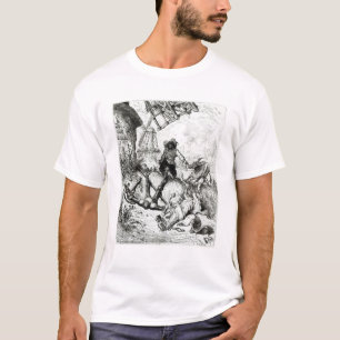 Universitetslärare Quixote och windmillsna T-shirt