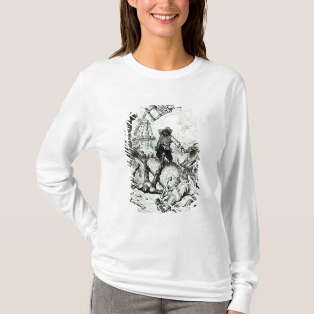 Universitetslärare Quixote och windmillsna Tee (Framsida)