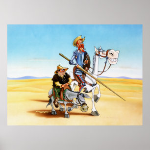 UNIVERSITETSLÄRARE QUIXOTE & SANCHO - KANVASTRYCK POSTER