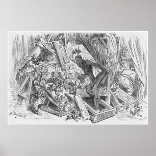 Universitetslärare Quixote som slåss dockorna Poster