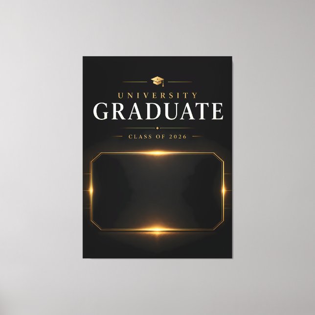 Universitetsutexaminerad 2026 Anpassat Namn Väggko Canvastryck (Framsida)