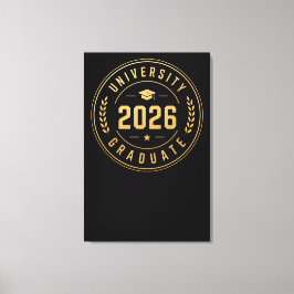Universitetsutexaminerad 2026 Guldmärke Design Canvastryck