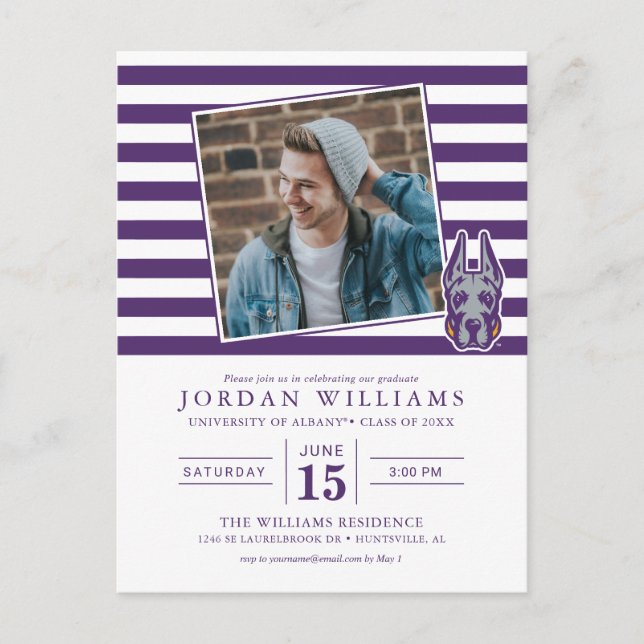 University at Albany Great Dane Maskot Huvud Meddelande Vykort (Framsida)