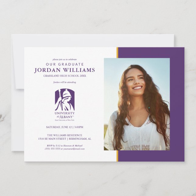 University at Albany Ikoniska logotypen Meddelande (Framsida)