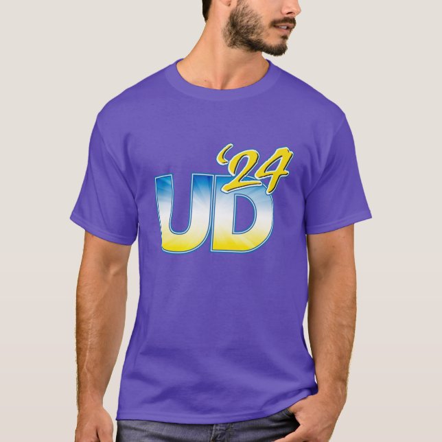University of Delaware UD 24 Logotyp Blå Soluppgån T Shirt (Framsida)