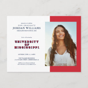 University of Mississippi Blocktyp Meddelande Vykort