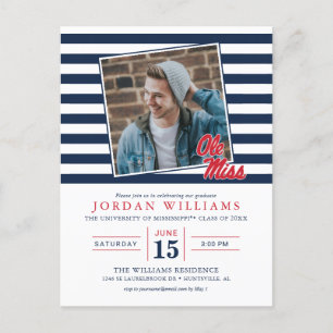 University of Mississippi Ole Miss Script Meddelande Vykort