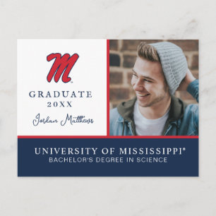 University of Mississippi Script M Meddelande Vykort