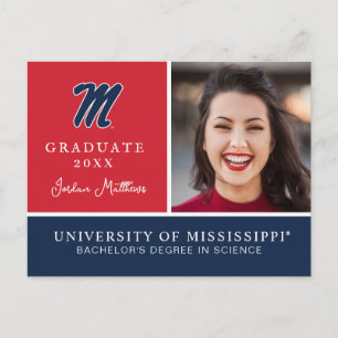 University of Mississippi Script M Meddelande Vykort
