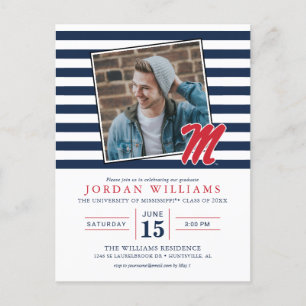 University of Mississippi Script M Meddelande Vykort