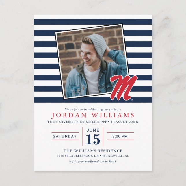 University of Mississippi | Script M Meddelande Vykort (Framsida)