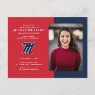 University of Mississippi Script M Meddelande Vykort