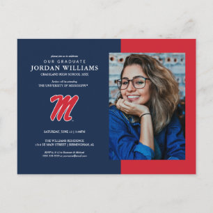 University of Mississippi Script M Meddelande Vykort