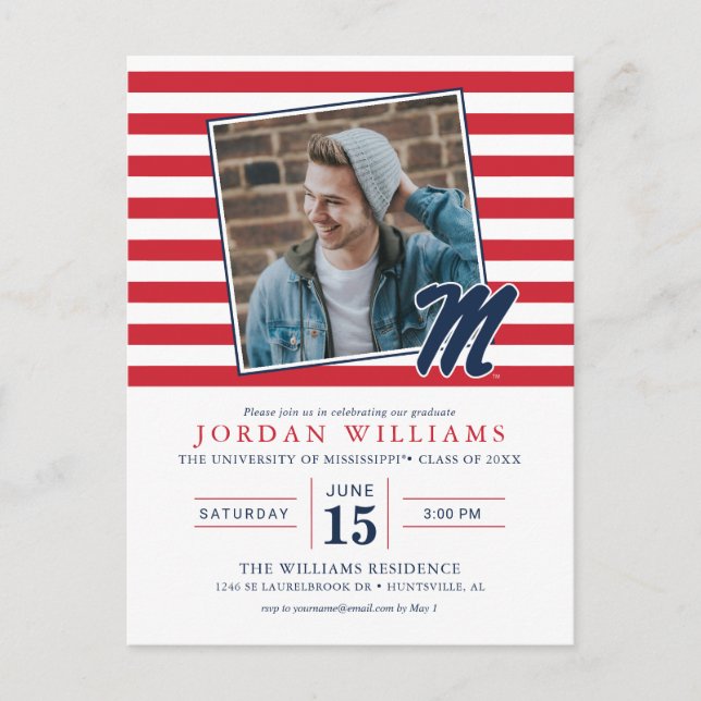 University of Mississippi | Script M Meddelande Vykort (Framsida)