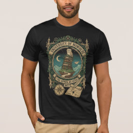 "University of Nowhere" Owl & Books Crest. T Shirt