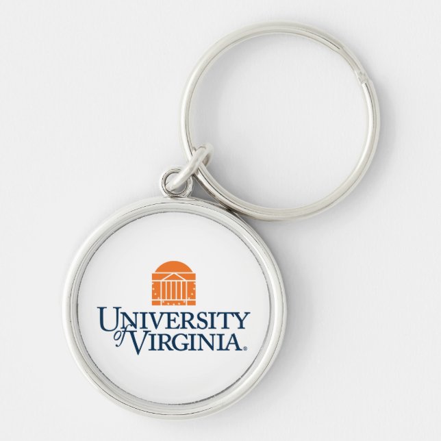 University of Virginia Rund Silverfärgad Nyckelring (Framsidan)