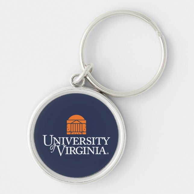 University of Virginia Rund Silverfärgad Nyckelring (Framsidan)