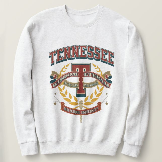 University Tennessee varsity letter T Lång Ärmad Tröja (Design framsida)