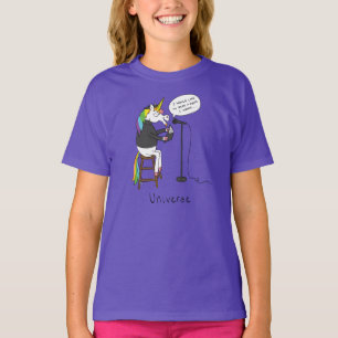 Universum Enhörning Poesi Rolig Flickas Barn T-shi T Shirt