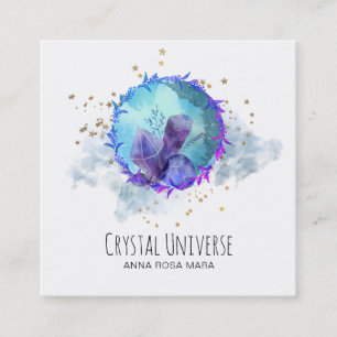 Universum för Gemstone för kosmiska guld- stjär Fyrkantigt Visitkort