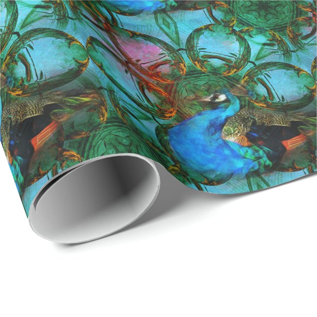 Universum i Peacock-pappra Presentpapper (Rullad Hörn)