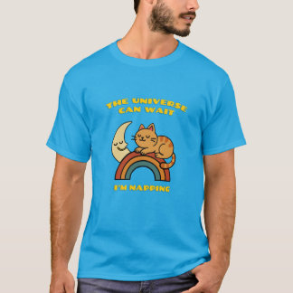 Universum Kan Vänta Jag Tar En Liten Sömn Söt Katt T Shirt