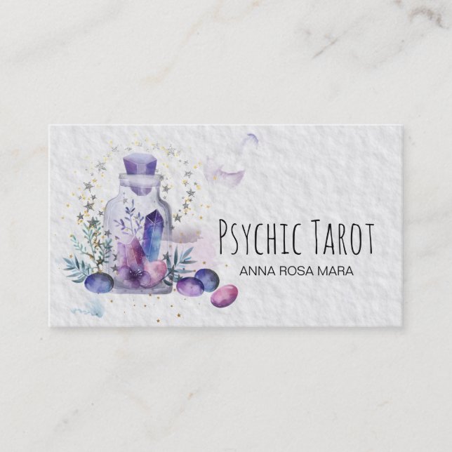 Universum psykiska Tarot för kristaller för Visitkort (Framsida)
