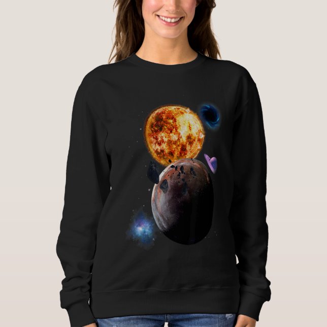 Universum Rymd Galax Motiv Sol System färgrik  T Shirt (Framsida)