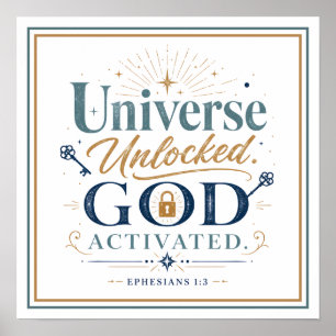 Universum upplåst Gud aktiverad Andliga Citat Poster