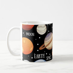 Universum utrymme, design för planettemahand kaffemugg
