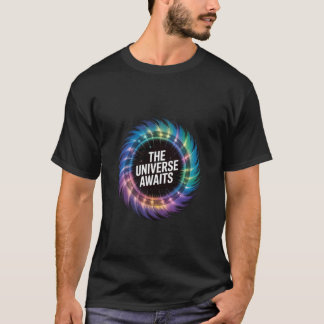 Universum väntar på kosmisk galaxdesign för astron t shirt