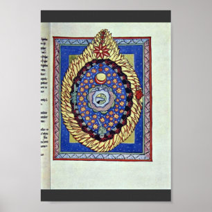 Universum vid den Meister Des-Hildegardis-Codexen Poster
