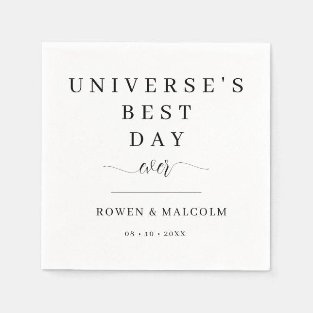 Universums bästa dag i Bröllop Pappersservett (Framsidan)