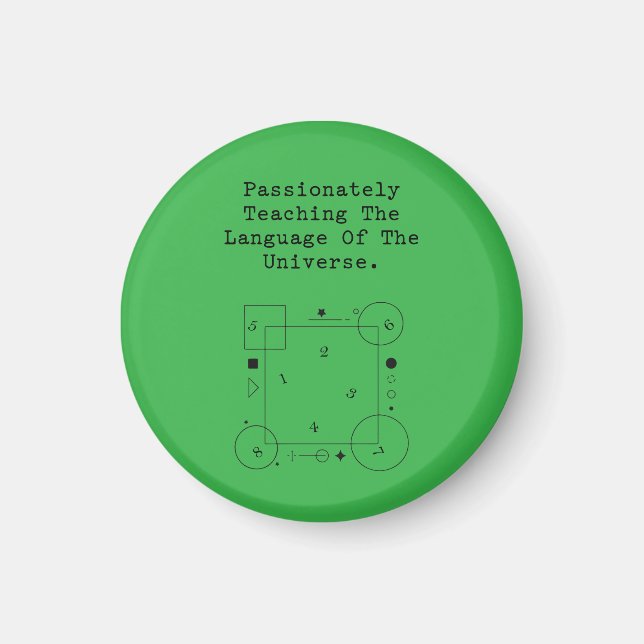 Universums språk | Passionerad matematikundervisni Magnet (Framsidan)