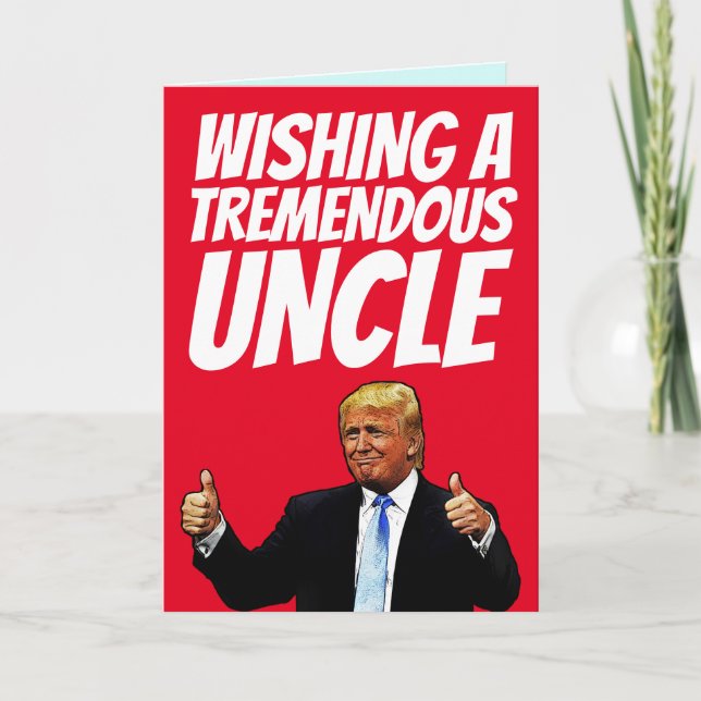 UNKLE BIRTHDAY-KORT, DONALD TRUMP-KORT HELGKORT (Framsida)