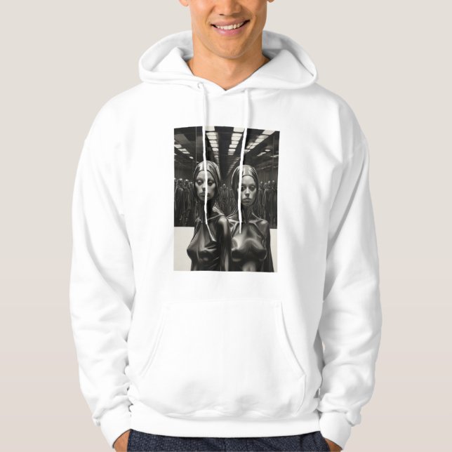 Unknown Council/Artistic Black & White Pullover Hoodie (Framsida)