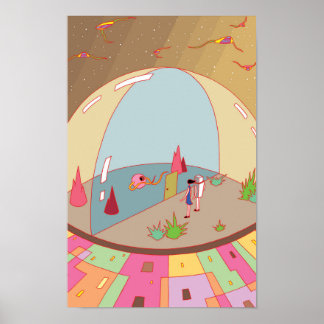 Unknown flying object and a transparent dome. poster